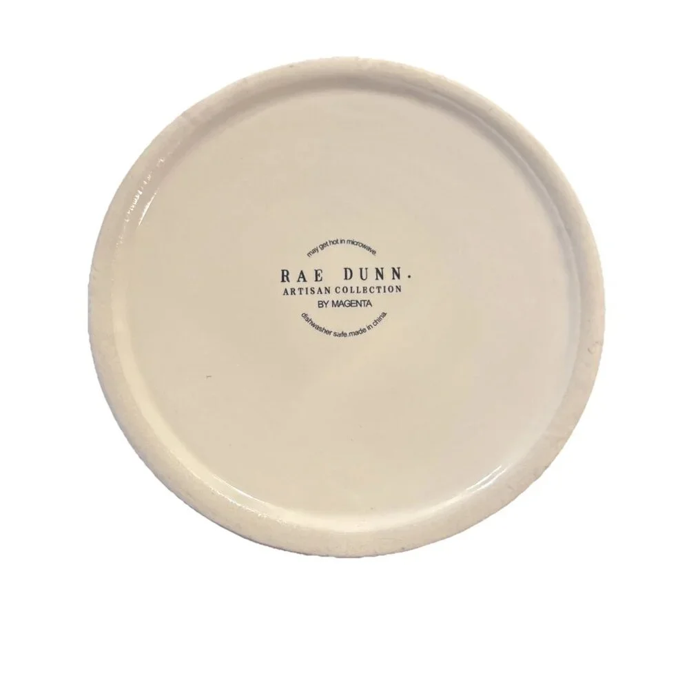 Rae Dunn Pet Bowls FEAST DINE 6” x 3” Dog White and Black Letter